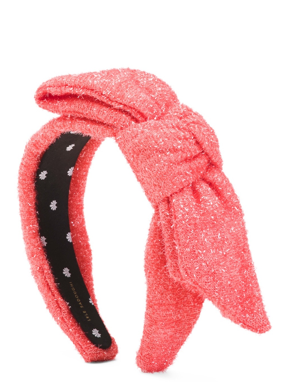 Lele Sadoughi Coral Glitter Knotted Headband